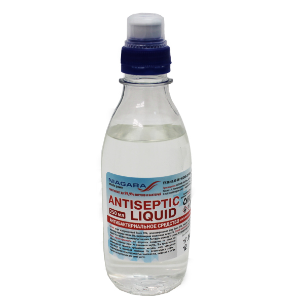 Антисептик «Antiseptic Liquid», 0,25 л, ПЭТ с дозатором